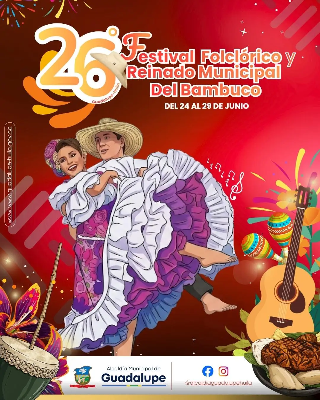 Afiche oficial de San Pedro 2026 en Guadalupe Huila, Colombia