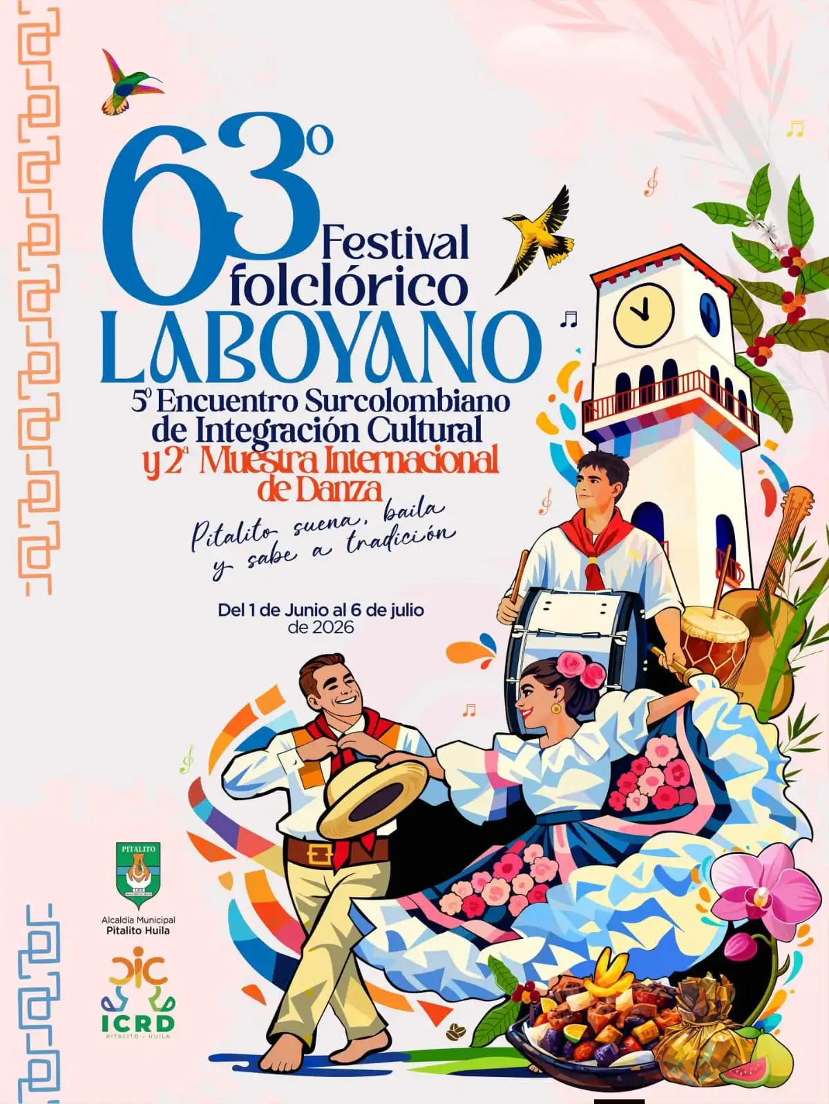 Afiche oficial de San Pedro 2026 en Pitalito Huila, Colombia